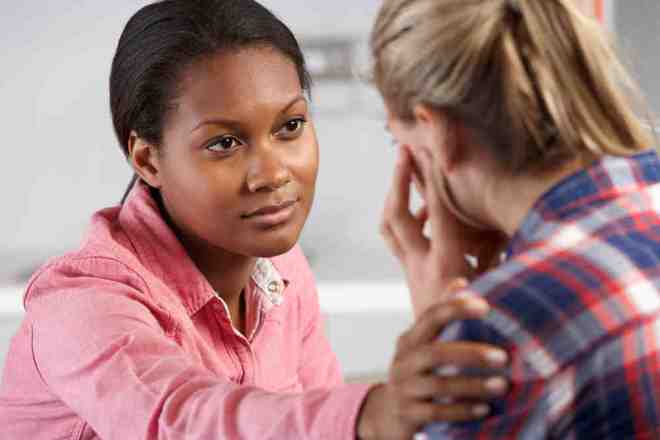Girl Visits Counsellor's Office Suffering With Depression